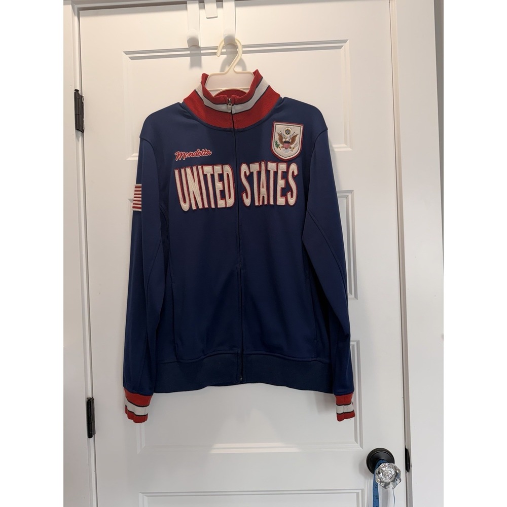 Mondetta United States Track Jacket Men's M USA Olympic Full Zip Blue Red